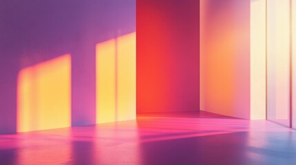 Colorful Light Reflecting on a Pink Floor