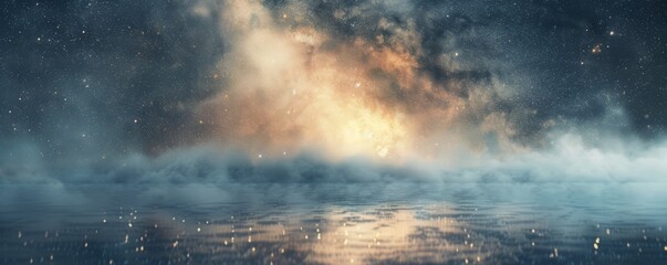 Cosmic fog with bright stars, 4K hyperrealistic photo