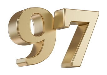 Gold 3D Number 97
