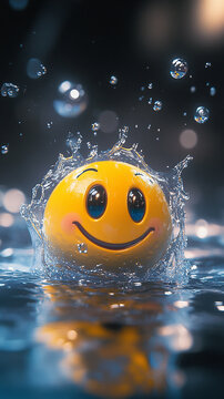 
Imagine
7h




The cute yellow smiley emoji falls into the water, creating beautiful splash effects and bubbles on top of it. 