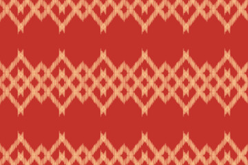 Traditional Ethnic ikat motif fabric pattern geometric style.African Ikat embroidery Ethnic oriental pattern red background wallpaper. Abstract,vector,illustration.Texture,frame,decoration.