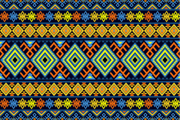 Ethnic pattern seamless geometric,Aztec embroidery border seamless patterns.ethnic pattern seamless,  pattern art wallpaper Background, Design for fabric, curtain, carpet ,geometry seamless pattern