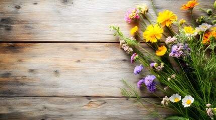 Overhead shot of assorted dried flowers arranged in a circle on solid white background, creating a rustic and vintage feel, eco-friendly theme