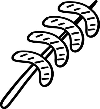 recommend clip art: Camping barbecue doodle outline