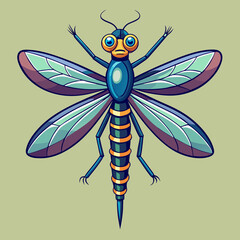 dragonfly cartoon vector illustration