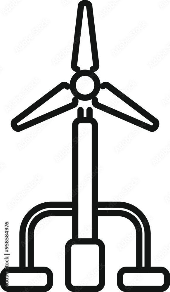 Sticker simple icon of a wind turbine providing clean energy, perfect for illustrating green energy concepts