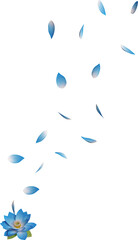 falling blue lotus flower