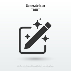 AI Generated icon. Generate symbol. Enter command text to generate ideas. Artificial intelligence technology concept. Icon element for app, website and interphase. Vector illustration.