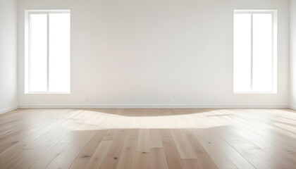 Empty room with wooden floor and white walls.