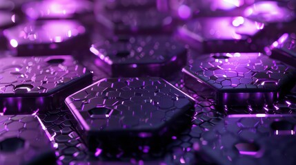 Abstract purple hexagonal pattern background.
