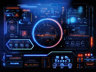 Obraz premium Futuristic Digital Dashboard Interface