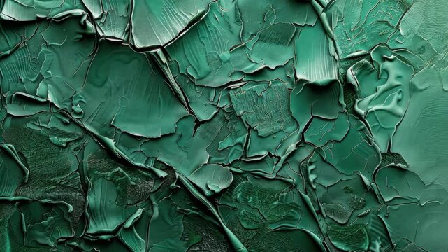 Cracked green paint texture showcasing unique patterns and colors in an aged surface