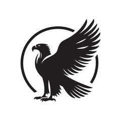 Majestic Eagle Silhouette Vector Graphic for High-Impact Logo Design and Web Use
