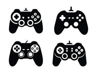 Video Game controller silhouette, game console vector