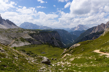 Fototapeta premium View from hiking near Tre Cime di Lavaredo - Italy