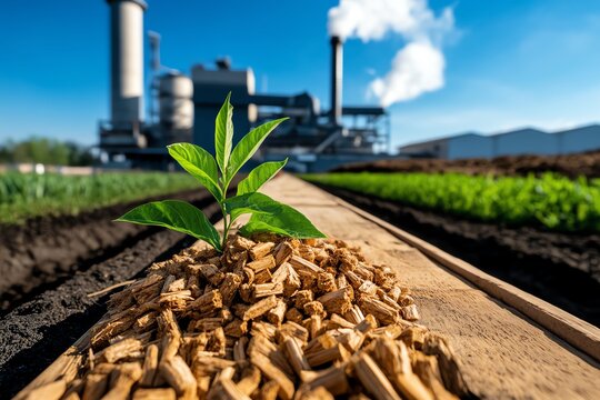 Sustainable energy, biomass energy, plant materials convert into heat, electricity, or biofuels