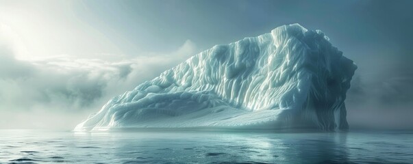 Fototapeta premium Iceberg with unique texture and patterns, 4K hyperrealistic photo