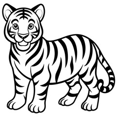 tiger cartoon isolated on white