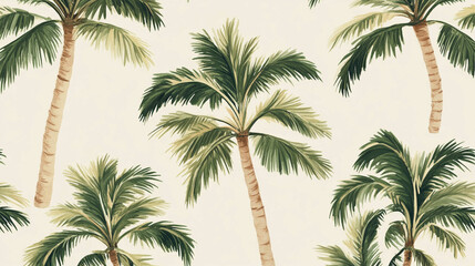 Illustration of Palm Tree pattern on a light beige background