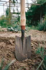 Garden Spade in Soil: Tools for Cultivation