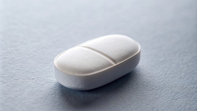 healthcare, antidepressive drug, medicine, treatment, close-up, neurological disorders, A close up stock photo of a white pill of the antidepressive drug amitriptyline on a plain background