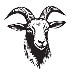 Goat in cartoon, doodle style . Image for t-shirt, web, mobile apps and ui. Isolated 2d vector illustration in logo, icon, sketch style, Eps 10, black and white. AI Generative
