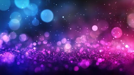A vibrant abstract background featuring a glittery texture with a blend of pink, blue, dark purple, and dark magenta lights. This dazzling composition creates a dynamic and energetic atmosphere, ideal
