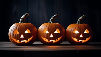 halloween pumpkins arranged wooden planks