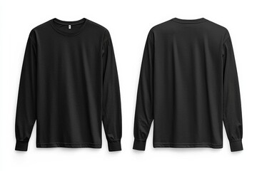 Black long sleeve tshirt mockup isolated created with Generative AI