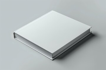 Minimalistic hardcover blank book on a plain background, perfect for showcasing design mockups, branding, or publishing concepts. Ideal for presentations and creative projects.