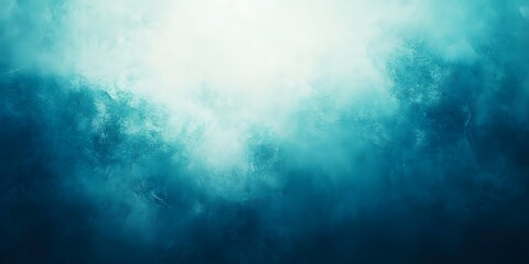 Obraz premium Abstract teal and white watercolor background with a soft, dreamy feel. 