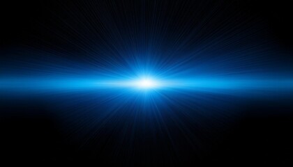 horizontal blue lens flare on black background