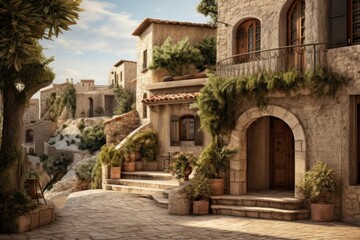 Fototapeta premium Historic mediterranean city architecture building outdoors.