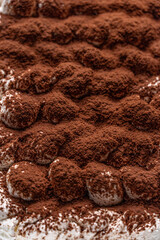 chocolate powder on whipping cream