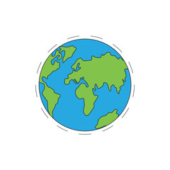 Earth globe planet vector illustration. Environment conservation concept. Save green planet