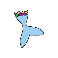 Mermaid tail vector illustration on white background. Sea and ocean life concept.
