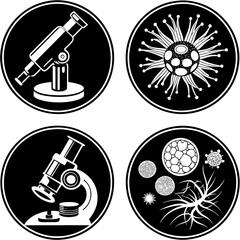 black and white icons set