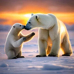 Polar bear mother and cub on the pack ice © Rossillicon Photos