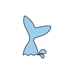 Mermaid tail vector illustration on white background. Sea and ocean life concept.