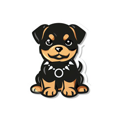 Beautiful Colored Stickers with Rottweiler Design, Cute Dog Graphic Resource for Creative Project, Ai Generative