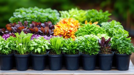 Vibrant Green Succulents in Pots