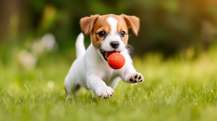 Playful Puppy with Ball