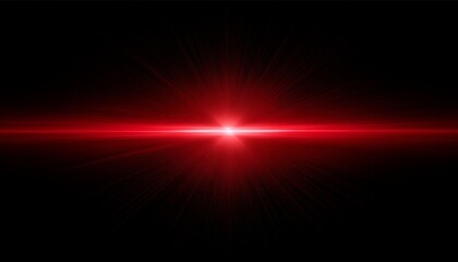horizontal red lens flare on black background