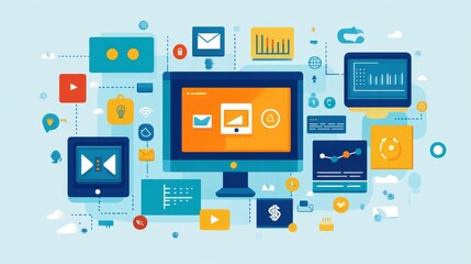 Digital Network Concept.