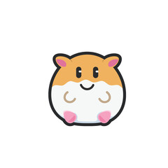 cute hamster in outline flat vector design.