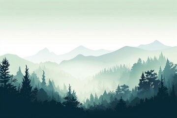 Obraz premium Layer forest mountain vector landscape outdoors nature.