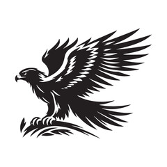 Premium Hawk Silhouette Vector High-Quality for Aviation, Nature, and Sports Designs
