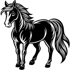 horse silhouette vector art illustration design