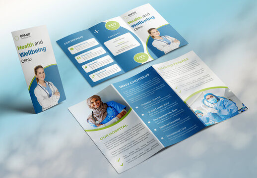 Health and Wellbeing Clinic Trifold Brochure Template