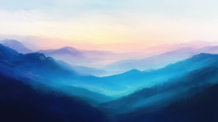 Fototapeta premium Abstract Mountain Range with Pastel Sky at Sunset